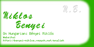 miklos benyei business card